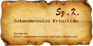 Szkenderovics Krisztián névjegykártya